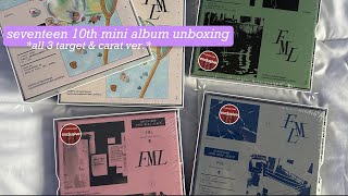 unboxing seventeen 'fml' albums! ♡ (target ver + mini vlog and demon slayer mystery figure unboxing)