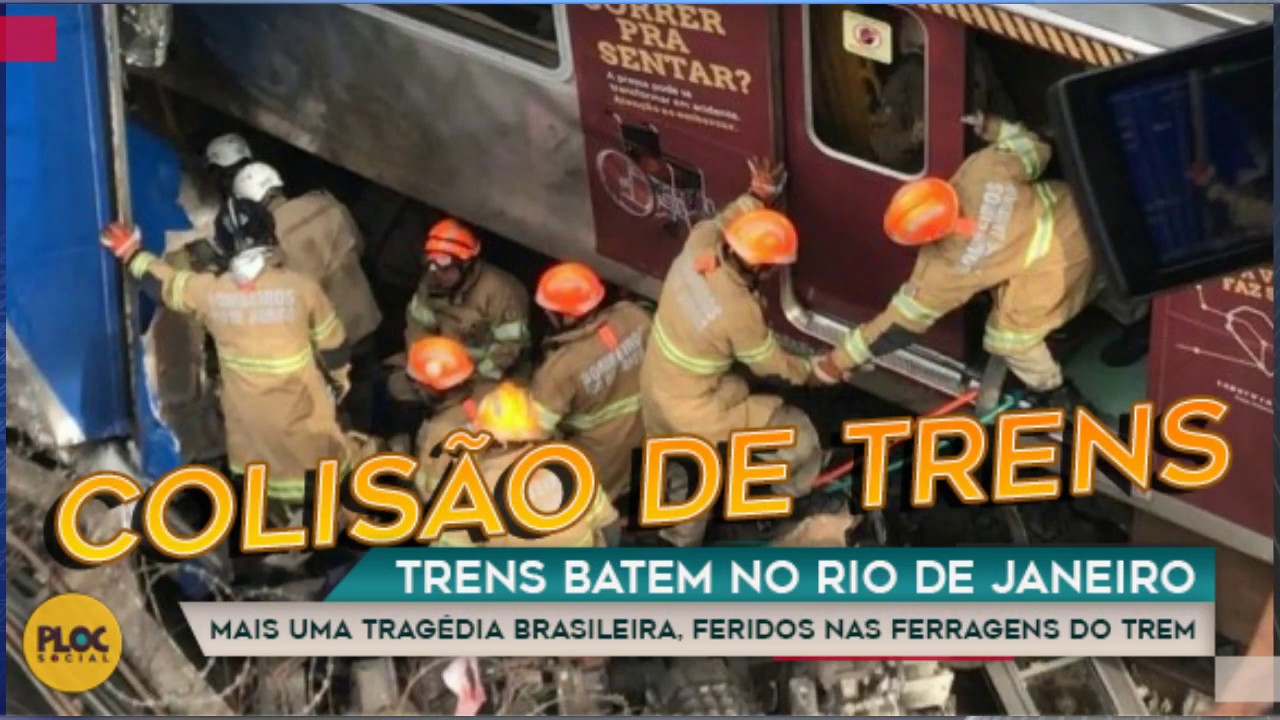 ACIDENTE: TRENS COLIDEM NO RIO E DEIXAM 9 FERIDOS, MAQUINISTA FICA PRESO NAS FERRAGENS
