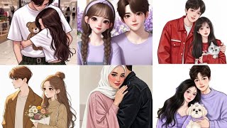 👩‍❤️‍👨Aesthetic Cartoon Couple Dpz | Love Profile Pictures 2025 | Romantic👩‍❤️‍💋‍👨 WhatsApp DP💞 screenshot 2
