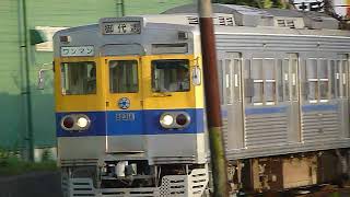 [警笛4回あり]熊本電鉄 6000形(元都営三田線) 北熊本駅付近通過