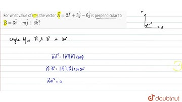 For what value of (m), the vector `vec A =2 hat I + 3 hat j -6 hat j` is perpendicular to