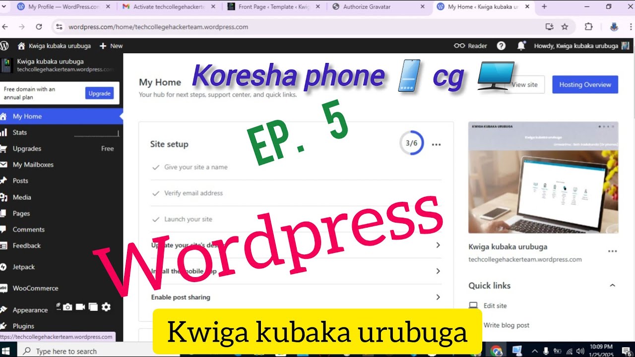 IT class Ep 5 How to Build WordPress website Full courses | Kubaka urubuga kuva kuri zero