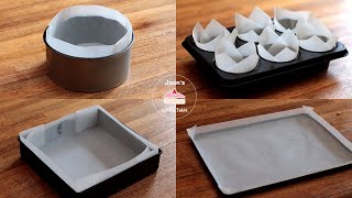 How to line different types of pans with baking paper (subtitle)