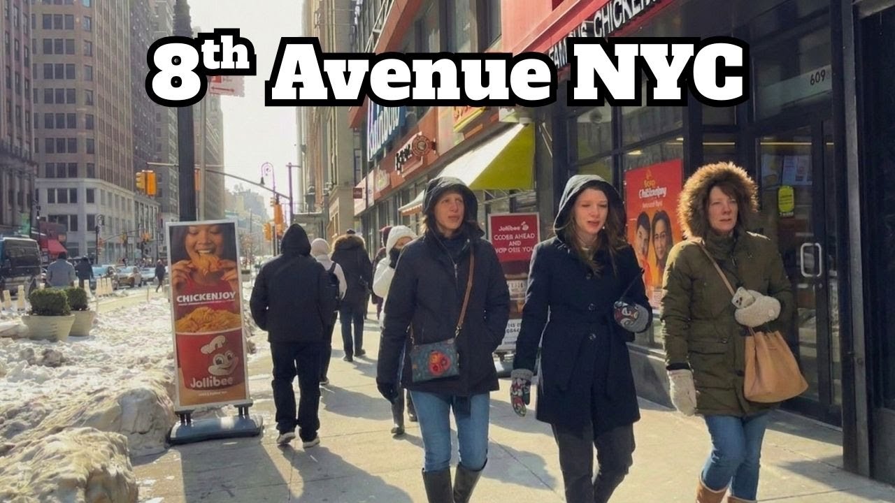 Freezing Winter Walk in NYC ❄️8th Avenue Manhattan #travel #winter #snow