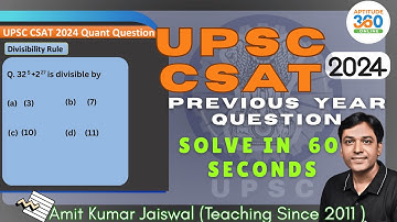 UPSC CSAT [2024] Previous Year Quant Question Paper  | Full Paper Analysis & Solution .