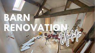 Barn Renovation Update! 🛠️ | Insulation and plastering!