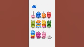 Hoop Stack / Color Sort 3D lvl 49 #shorts #relaxinggames #games #hoopstack #colorsorting