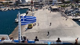 Andros Island Greece Ferry Port - Arrival and Departure - HD 4K - August 2021