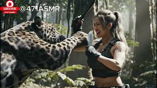 Jungle Survival - A Girl Surviving in deep frest FACE with Black Panther