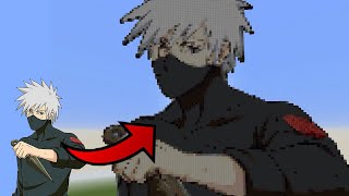 Minecraft: KAKASHI TIMELAPSE PIXEL ART ON MINECRAFT