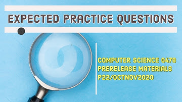 Prerelease material P22 Oct/Nov 2020 exam expected questions 1