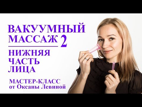 Вакуумный массаж лица банками. Нижняя часть лица. Овал и второй подбородок