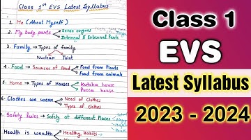 Class 1 EVS Syllabus 2023-2024 // जाने Class ni1 EVS का Latest syllabus @PeehuandRudraCorner