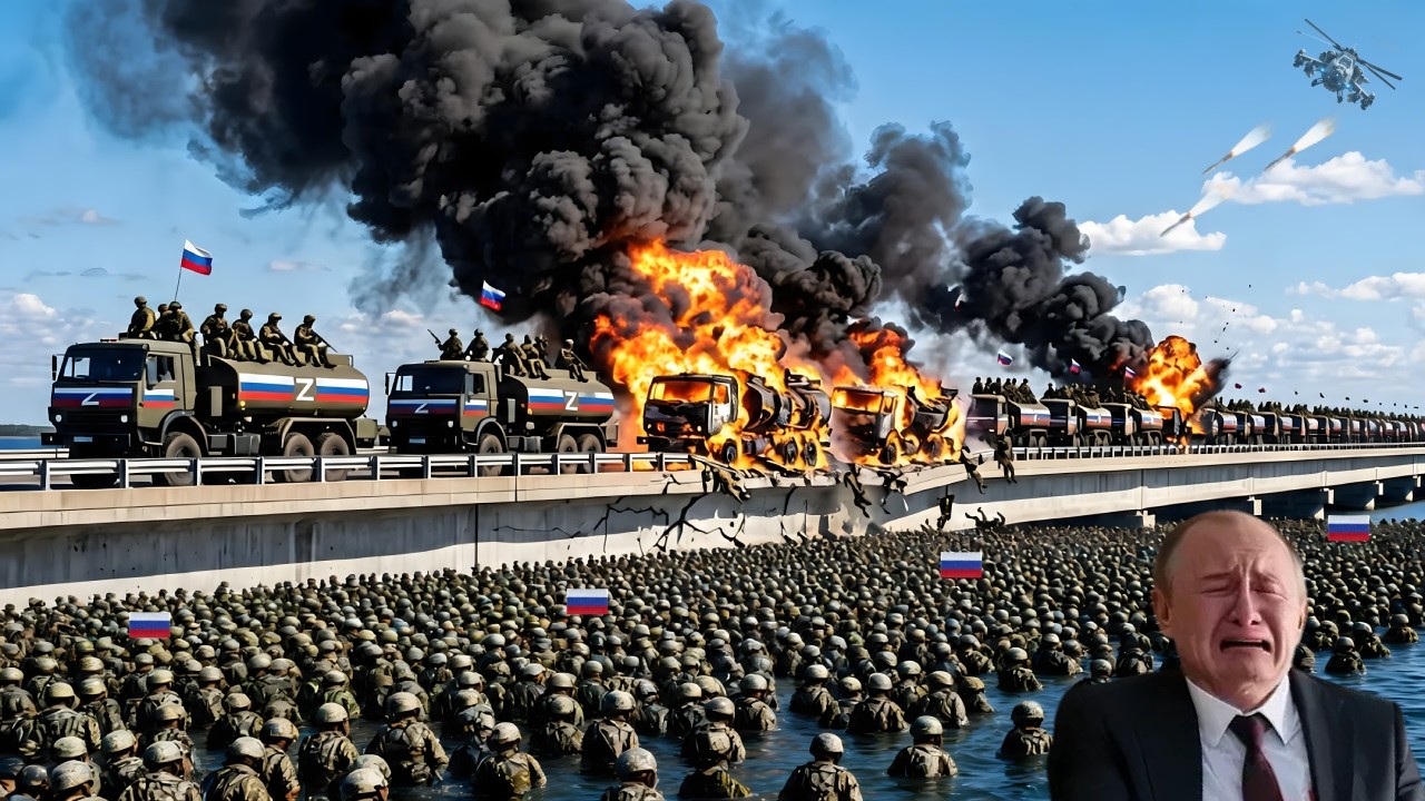 Today, June 28, 2026! Millions of tons of fuel and Russian troops are trapped on the Crimean bridge.