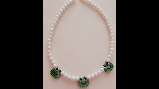 DIY-TAKI TASARIM KANAVİÇE İŞI KURBAĞA KOLYE YAPIMI/JEWELRY DESIGN PEARL FROG NECKLACE MAKING