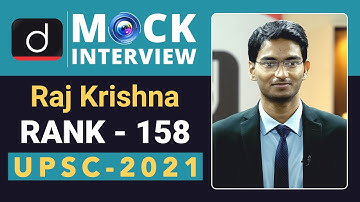 Raj Krishna, Rank-158 - UPSC 2021 | English Medium | Mock Interview | Drishti IAS English