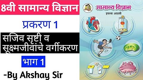 इयत्ता आठवी |विज्ञान| सजिव सृष्टी व सूक्ष्मजीवांचे वर्गीकरण| 8th Science chapter1 marathi medium