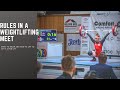 Rules In an Olympic Weightlifting Meet (what you can wear and what makes a good lift and a no lift)