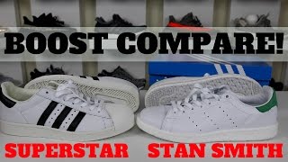 ONLY 1 WORTH BUYING?! ADIDAS STAN SMITH BOOST VS SUPERSTAR BOOST COMPARISON REVIEW!