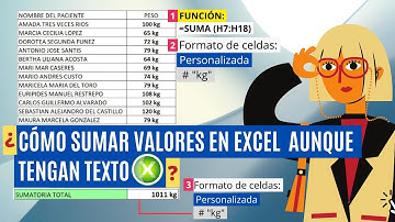 COMO SUMAR VALORES EN EXCEL AUNQUE CONTENGAN TEXTOS.