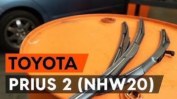 How to change wipers blades / window wipers TOYOTA PRIUS 2 (NHW20) [TUTORIAL AUTODOC]