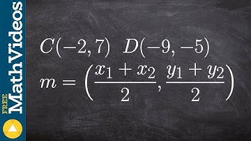 Using midpoint formula find the midpoint between two coordinates ex 2, C(-2, 7), D(-9, -5)