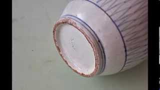 レトロベイビー　徳利　伊万里　染付　網目文