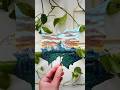 “Mountain Valley” painted on a preserved sycamore leaf #natureinspiredart #botanicalpainting #art