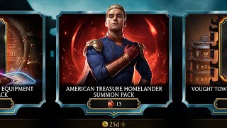American Treasure HOMELANDER Summon Packs Opening Mortal Kombat Mobile Gameplay 