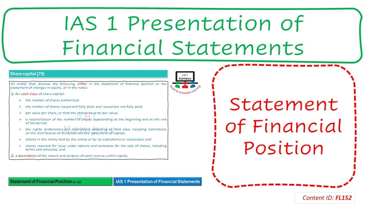 presentation of financial statements under ias 1