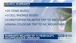 Warrants releated to missing 11-year-old's disappearance unsealed