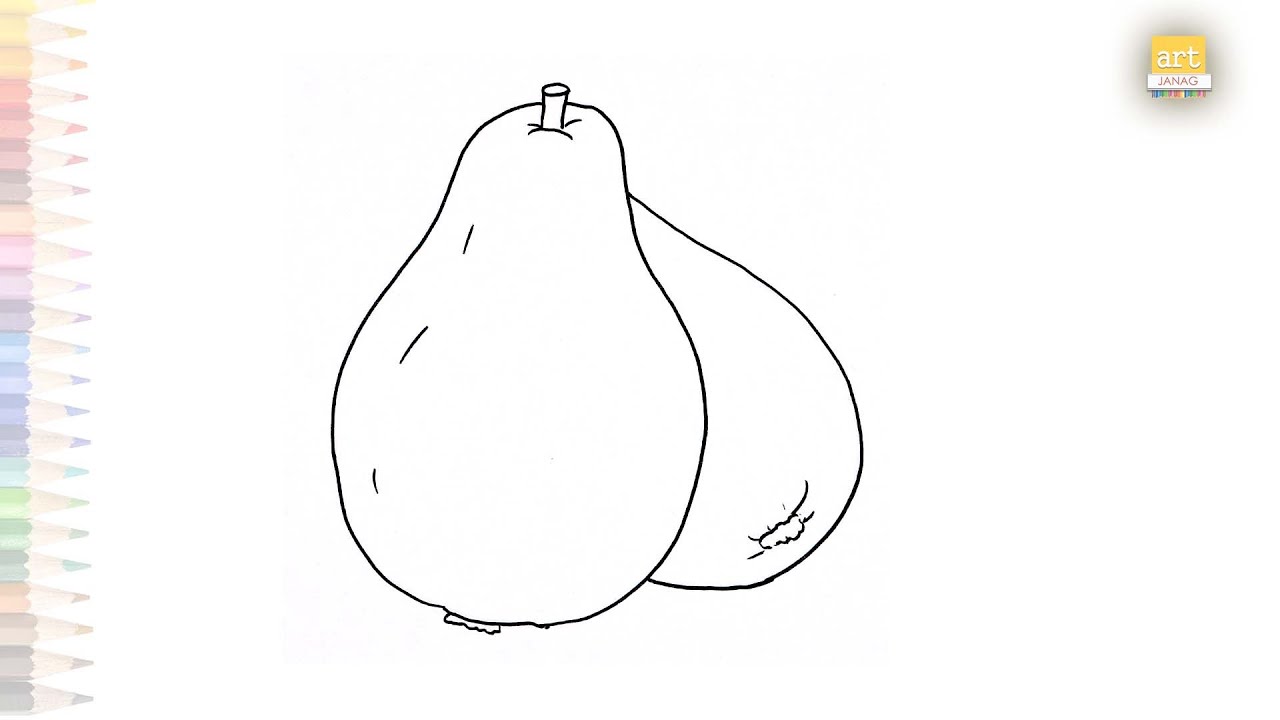 Quince fruit drawing Dibujo de fruta de membrillo How to draw