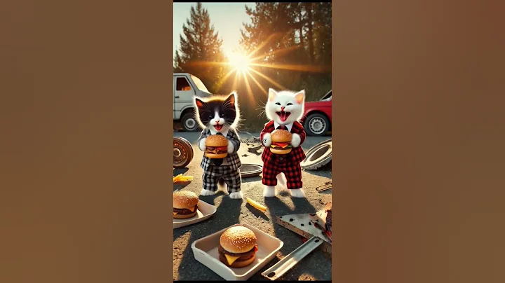 Watch the video about Cat video cat eating burger 🍔 #cat#shorts