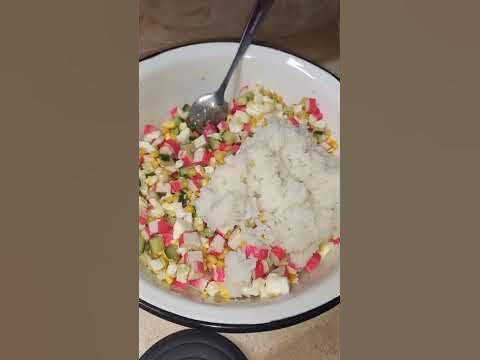 Крабовый салат с рисом #рекомендации #еда #закуски #салат # ...