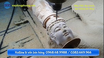 Máy chạm khắc gỗ chuyên 3D kết hợp trục A đục tượng giá rẻ 0383669966 #may3D, #trucA, #maycncgiare,