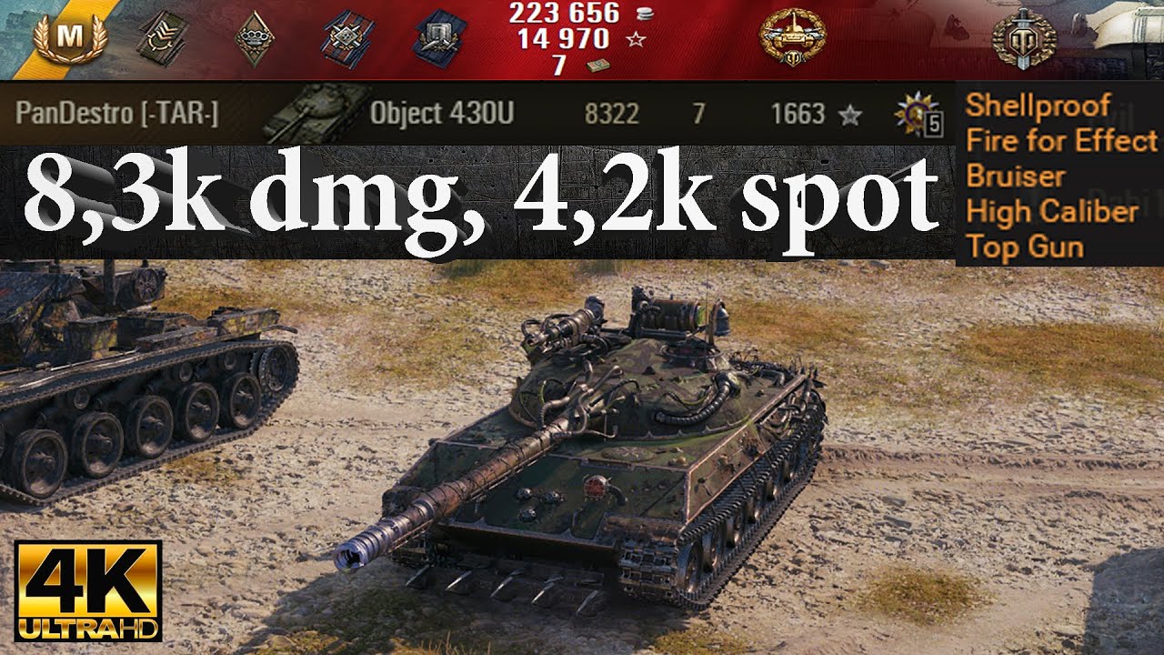 Object 430b Object 430U video in Ultra HD 4K🔝 8,3k dmg, 4,2k spot 7 kills, 1663 exp ...