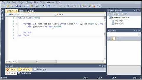 Visual Basic Tutorial - 89 - Random Number Generator
