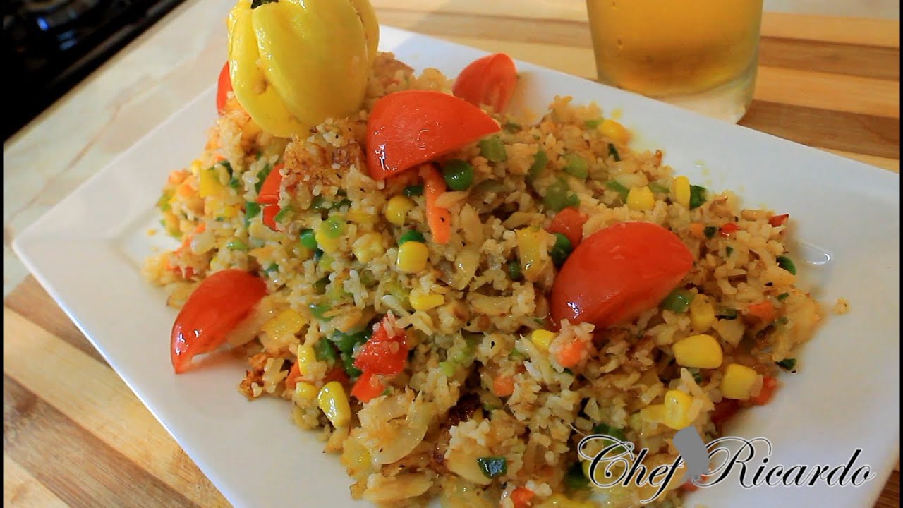 Fry Up Rice With Saltfish & Vegetables Best Vegeterian Dish In The World | Recipes By Chef Ricardo | Chef Ricardo Cooking