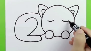 Vẽ Chú Mèo Cute Từ Số 200 - Video Hướng Dẫn Vẽ Dễ Hiểu Cho Bé