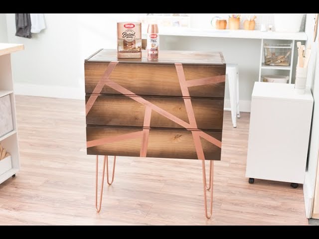 Krylon® Spray Paint  Burnt Wood and Metallic Rose Gold Dresser