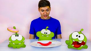 Cut the Rope in Real Life - Eating food with Om Nom &amp; BroHacker