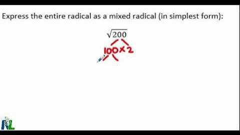 Entire Radical to Simplest Radical Form using Factor Trees Square Roots