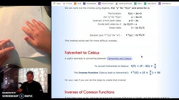 Inverse Function Notes