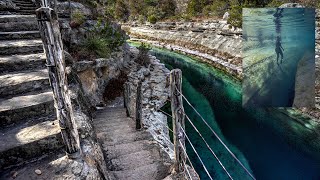 Scuba Diving the start of the Frio River near Concan Texas