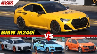 New BMW M240i xDrive vs The World: Audi R8 V10, Civic TURBO vs Audi RS5 vs VW Golf GTI. DRAG RACING