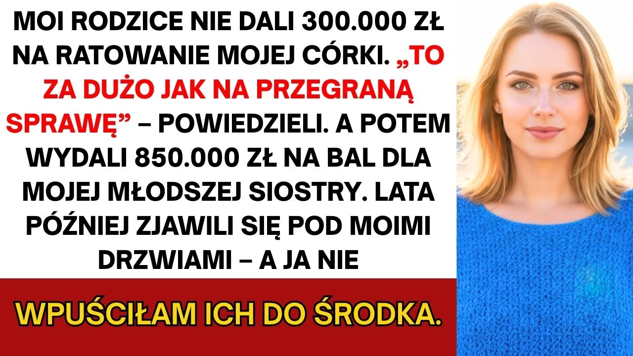 Rodzice dali 210 tys  zł na bal debiutantki mojej siostry ale odmówili 74 tys  zł by ocalić córkę