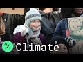 Greta Thunberg Leads Fridays for Future Climate March at Davos