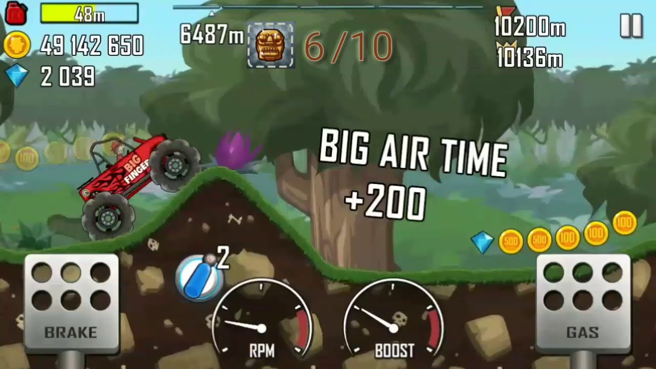 Hill climb racing collect all treasures from jungle