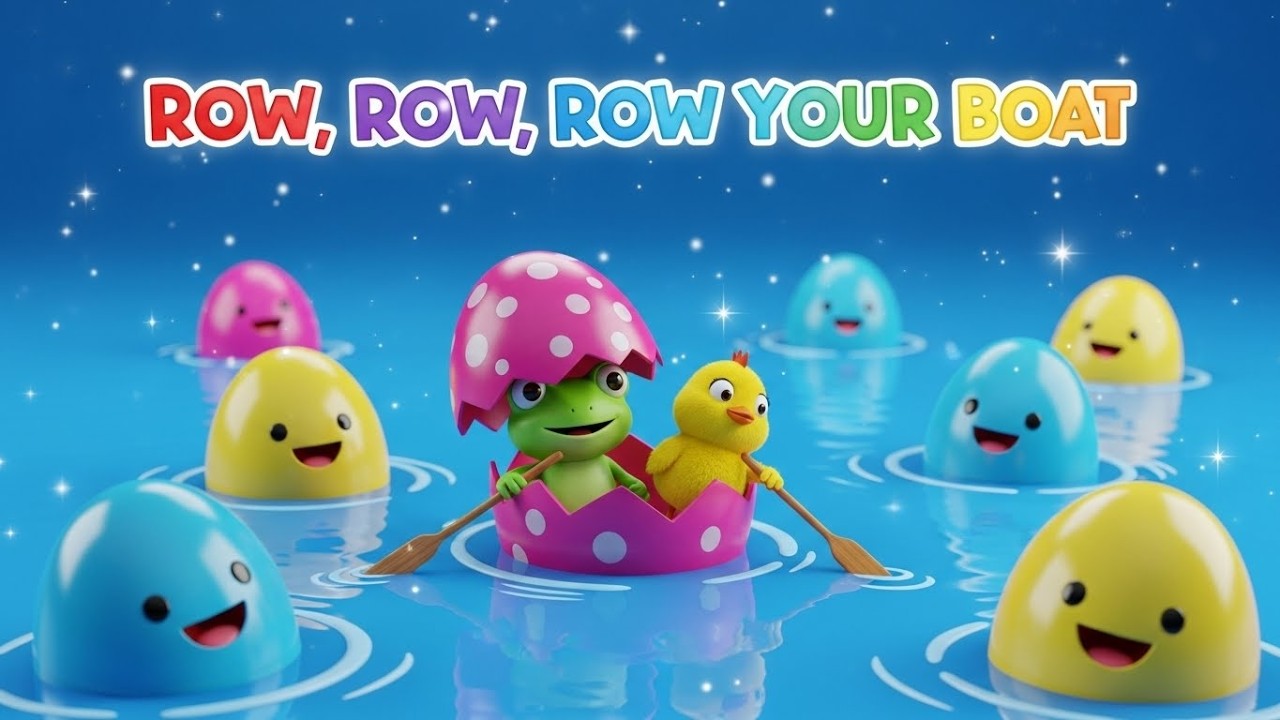 Cute Baby Animals Surprise Eggs Dance | Row Row Row Your Boat Song | 2026 Nursery Rhymes