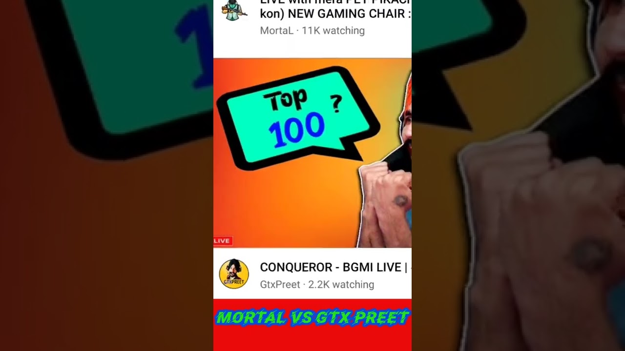 @Mortal vs @Gtx preet Live watching // Who is Legend in This? // 